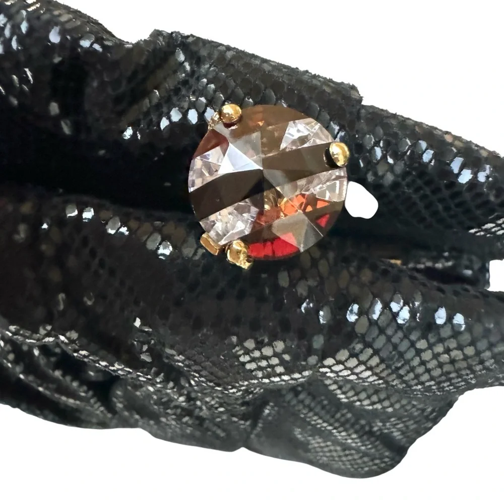 🆕 Henri Bendel Black Snakeskin Evening Bag Clutch
